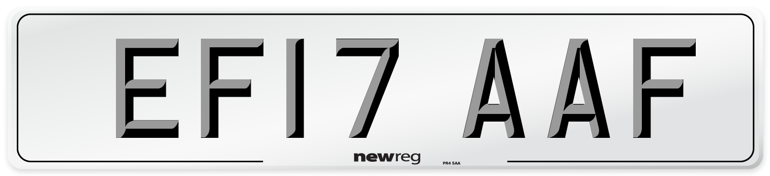 EF17 AAF Number Plate from New Reg